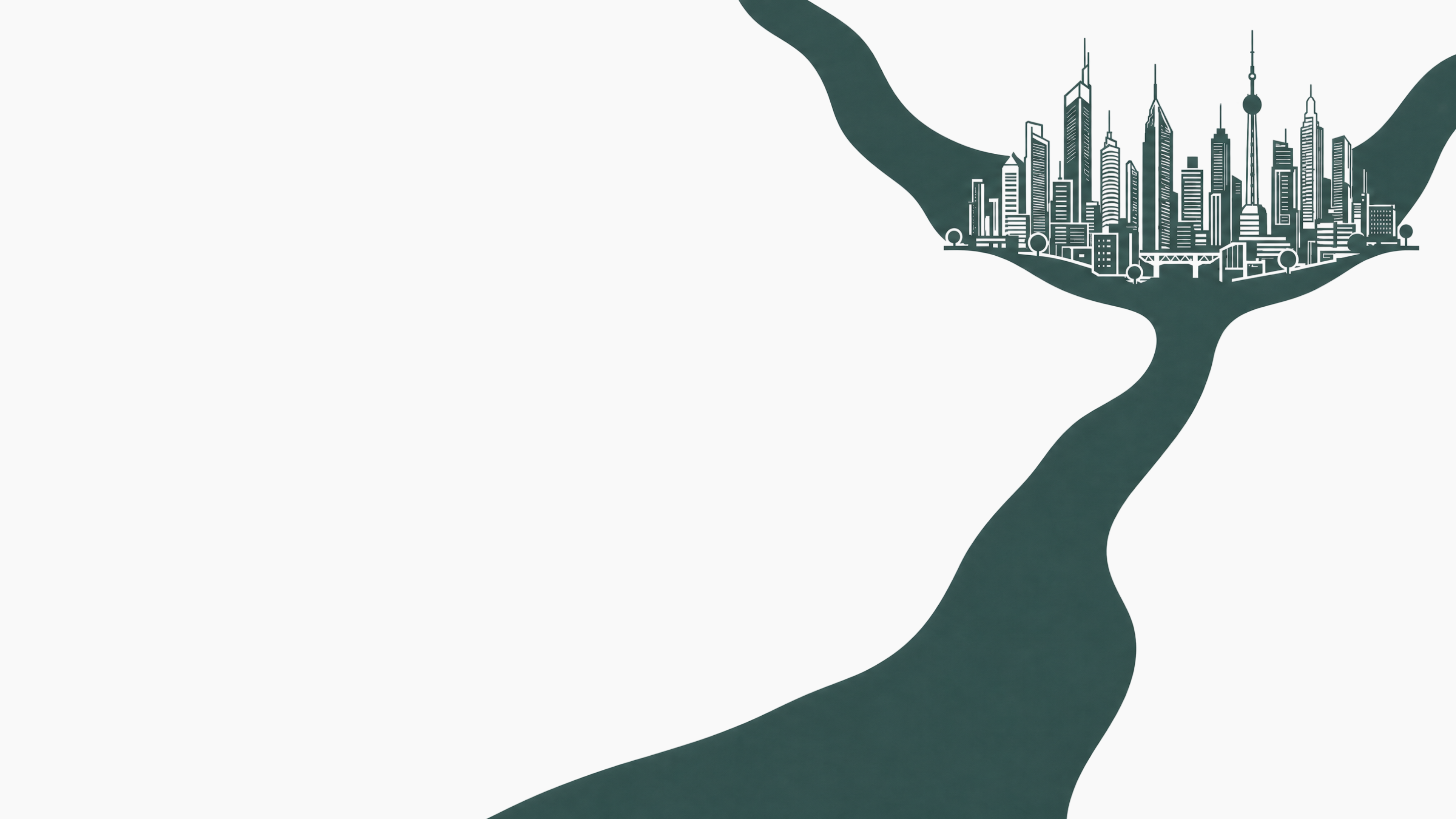 Two rivers converging around a city into a single stream — the Taigris confluence